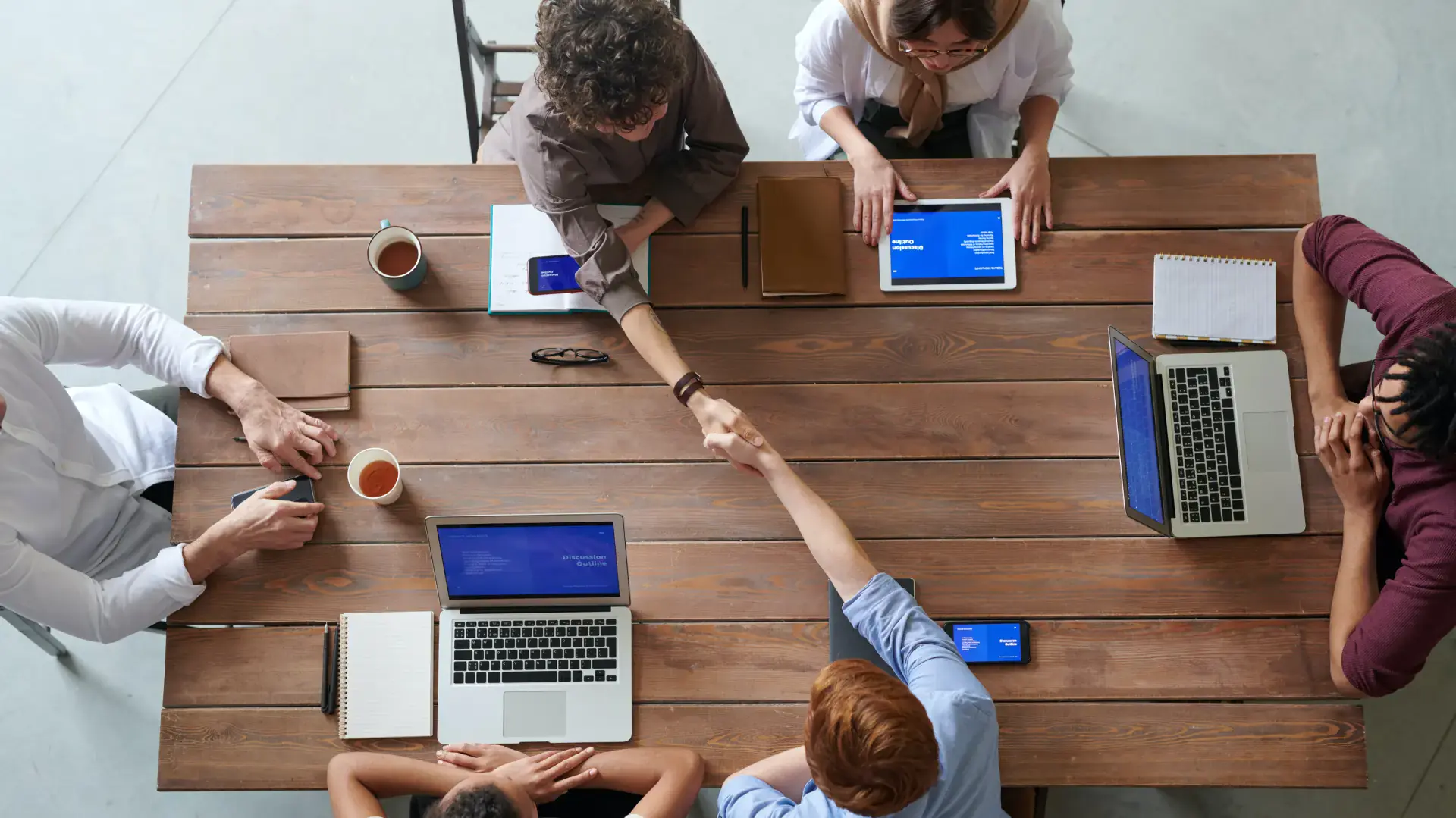 Meeting overhead view